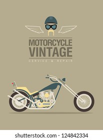 Vector illustration of a stylized vintage motorcycle