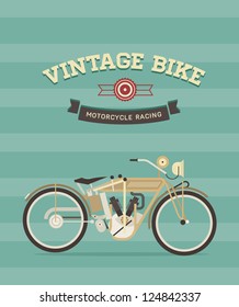 Vector illustration of a stylized vintage motorcycle