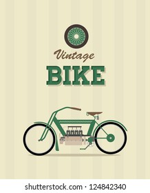 Vector illustration of a stylized vintage motorcycle