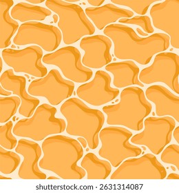 Vector illustration of stylized water surface with organic yellow shapes and uneven white outlines on a bright yellow background. Seamless pattern, perfect for summer designs and textile prints - Powered by Shutterstock - Get 15% off with code: PIKWIZARD15