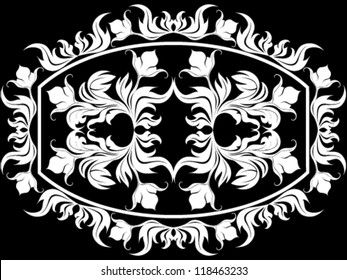 Vector illustration of stylized white acanthus leaf