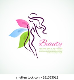 Vector illustration of Stylized woman