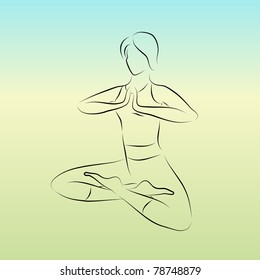 Vector illustration of stylized yoga pose.