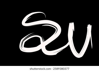 vector illustration SU initial signature logo. Hand drawn calligraphy letter SU