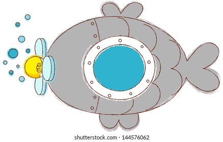 Vector illustration of a submarine
