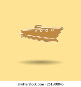Vector illustration of  Submarine color background.
