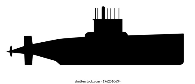 vector illustration of a submarine silhouette