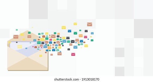 vector illustration of subscription service and direct mailing system business communication model