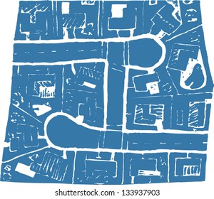 Vector illustration of suburban division
