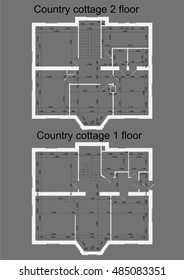 Vector illustration of suburban two-story private house