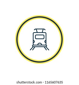 Vector illustration of subway train icon line. Beautiful carrying element also can be used as underground icon element.