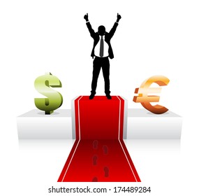 Vector illustration of successful businessman.