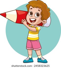 vector illustration of successful and hardworking children.vector illustration of children education modern books