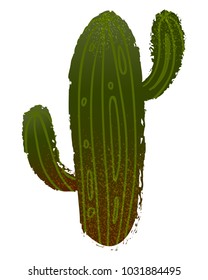 Vector illustration with succulent cactus. Hand-drawn background.