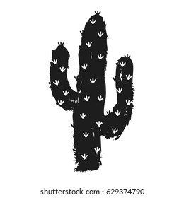 Vector illustration with succulent cactus. Hand-drawn background.