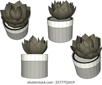 vector illustration of a succulent cactus plant to decorate the interior of the house