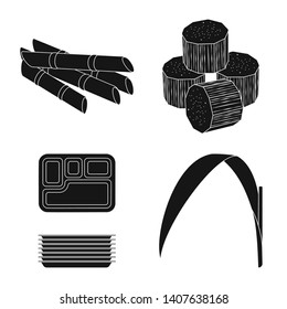 Vector illustration of sucrose and technology icon. Set of sucrose and cane stock vector illustration.