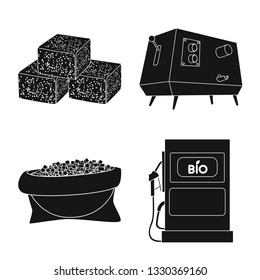 Vector illustration of sucrose and technology logo. Set of sucrose and cane vector icon for stock.