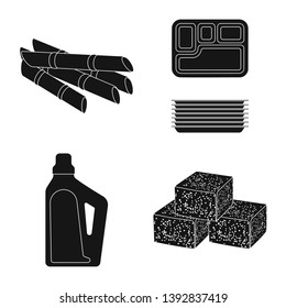 Vector illustration of sucrose and technology sign. Collection of sucrose and cane stock vector illustration.