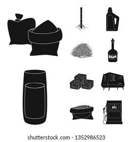 Vector illustration of sucrose and technology symbol. Collection of sucrose and cane vector icon for stock.