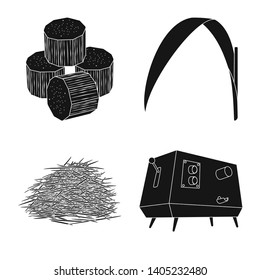 Vector illustration of sucrose and technology symbol. Collection of sucrose and cane vector icon for stock.
