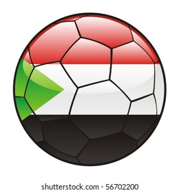 vector illustration of Sudan flag on soccer ball