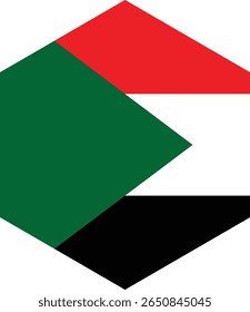 Ilustración vectorial del mapa de Sudán con la bandera nacional superpuesta. Ideal para materiales educativos, presentaciones políticas, contenido de viajes, infografías y proyectos culturales