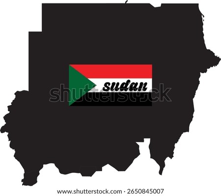 Vector illustration of the Sudan map with the national flag overlay. Ideal for educational materials, political presentations, travel content, infographics, and cultural projects