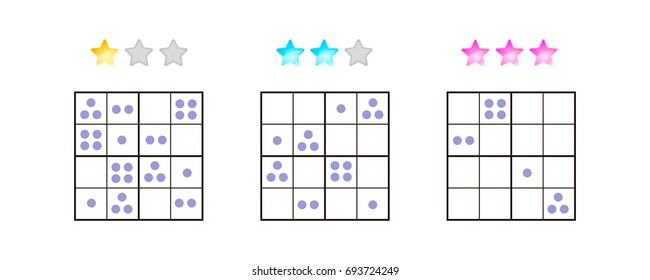vector illustration. Sudoku for kids with pictures at different levels of complexity. Logic game for preschool children. Educational game. rebus. point.