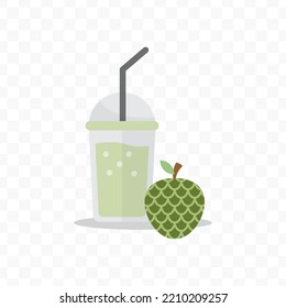 Vector illustration of Sugar apple juice icon sign and symbol. colored icons for website design .Simple design on transparent background (PNG).