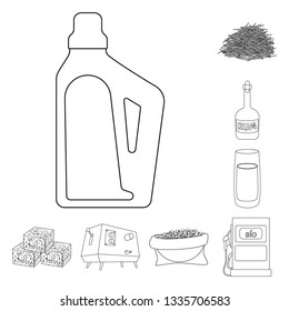 Vector illustration of sugar and field icon. Collection of sugar and plantation stock symbol for web.