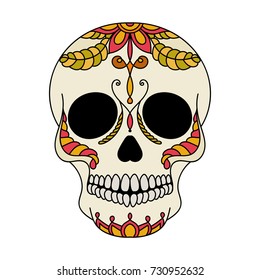 Vector illustration of sugar skull the Day of the Death (Dia de los Muertos).