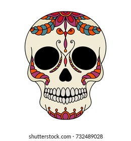 Vector illustration of sugar skull the Day of the Death (Dia de los Muertos).