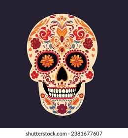 Vector Illustration of Sugar Skulls Day of the Dead (Día De Muertos)