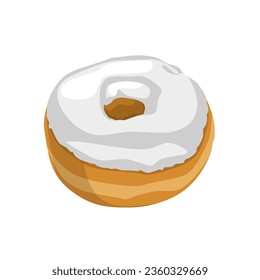 Vector illustration of sugar vanilla donuts isolated on white background