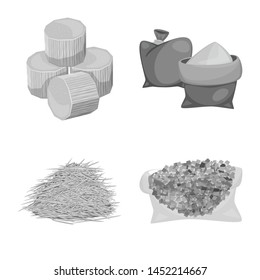 Vector illustration of sugarcane and cane icon. Collection of sugarcane and field stock vector illustration.