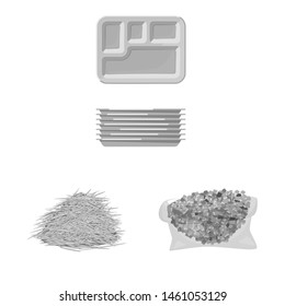 Vector illustration of sugarcane and cane sign. Set of sugarcane and field vector icon for stock.