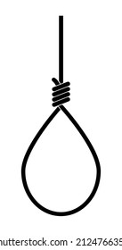 ilustración vectorial de la cuerda de ahorcamiento suicida en fondo blanco
