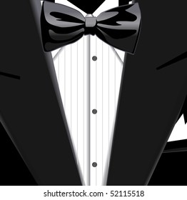 Vector illustration of suit and bow tie