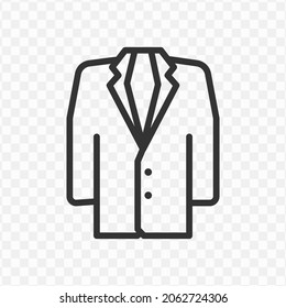 Vector illustration of suit icon in dark color and transparent background(png).