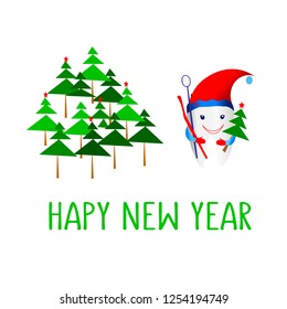 Vector illustration is suitable for design in dental clinics, private doctors, children's clinics, postcards New Year, posters, stickers, magnet, business card,textile , design of shop ,clothes, EPS 