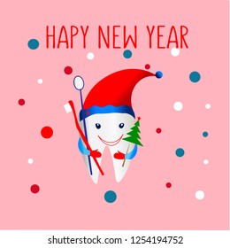 Vector illustration is suitable for design in dental clinics, private doctors, children's clinics, postcards New Year, posters, stickers, magnet, business card,textile , design of shop ,clothes, EPS 