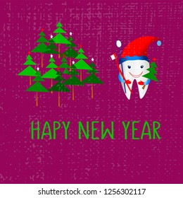 Vector illustration is suitable for design in dental clinics, private doctors, children's clinics, postcards New Year, posters, stickers, magnet, business card, textile , design of shop ,EPS 10