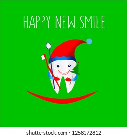 Vector illustration is suitable for design in dental clinics, private doctors, children's clinics, postcards New Year, posters, stickers, magnet, business card, textile , design of shop ,EPS 10