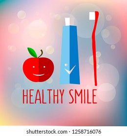 Vector illustration is suitable for design in dental clinics, private doctors, children's clinics, postcards, posters, stickers, magnet, business card, recommendations, icon, organizer, design of shop