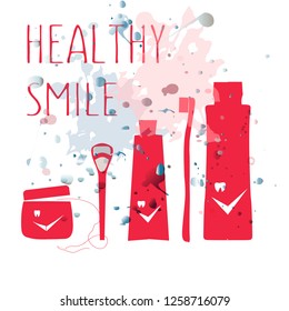 Vector illustration is suitable for design in dental clinics, private doctors, children's clinics, postcards, posters, stickers, magnet, business card, recommendations, icon, organizer, design of shop