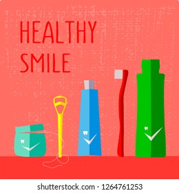 Vector illustration is suitable for design in dental clinics, private doctors, children's clinics, postcards, posters, stickers, magnet, business card, recommendations, design of shop, textile, EPS10