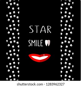 Vector illustration is suitable for design in dental clinics, private doctors, children's clinics, postcards, posters, stickers, magnet, business card, recommendations, design of shop, textile, EPS 10
