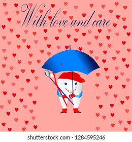 Vector illustration is suitable for design in dental clinics, private doctors, children's clinics, postcards, poster, sticker, magnet, business card, recommendation, design of shop,textile,icon EPS10