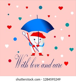 Vector illustration is suitable for design in dental clinics, private doctors, children's clinics, postcards, poster, sticker, magnet, business card, recommendation, design of shop,textile,icon EPS10